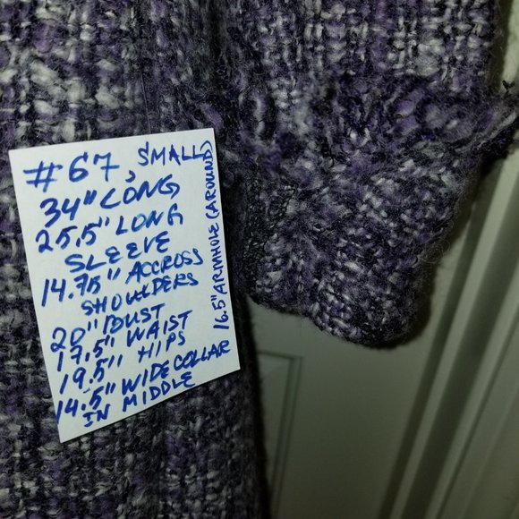 ✅#67 NWOT CALVIN KLEIN PURPLE FRINGE TWEED JACKET - Picture 6 of 9